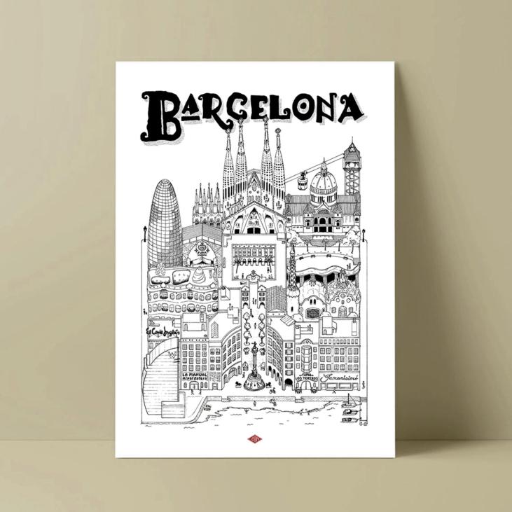 Affiche Barcelone - Docteur Paper