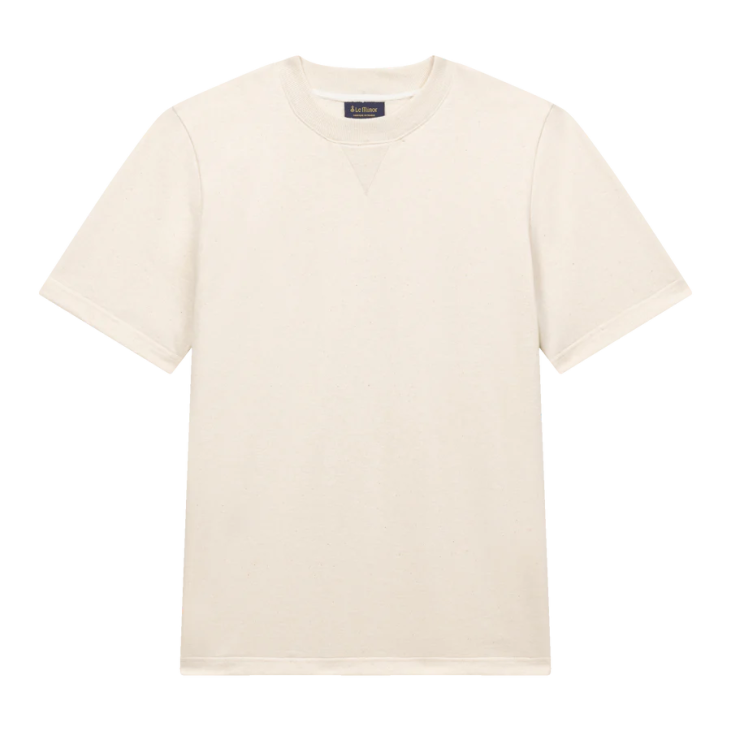 T-Shirt Uni - Coutures V -  Blanc - Le Minor